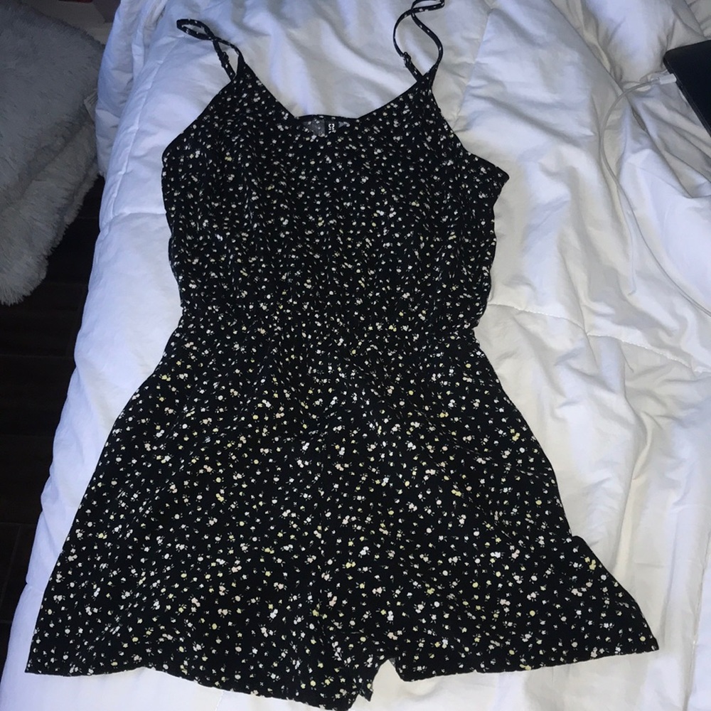 H&M Floral Black Romper